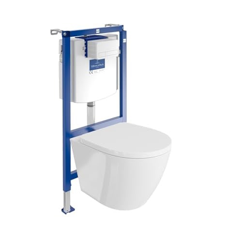 Villeroy&Boch ViConnect H112 Sogo Inbouwset met Voorwandelement, Inbouwtoilet en Bedieningspaneel, Wit, Rimless