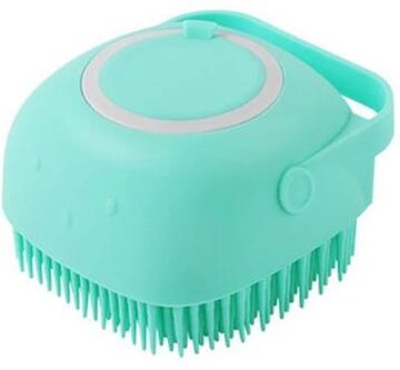 Multisell Products Hub Soft Silicone Pet Bath Brush, Bathroom Puppy Dog Cat Massage Gloves, Safe Grooming Accessories For Pets square Blue