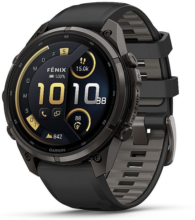Garmin GPS-Multisport-Smartwatch Fenix 9 Pro InReach Schwarz/Kieselgrau 47mm schwarz B