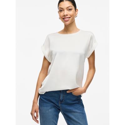 Vila "VIELLETTE S/S SATIN TOP - NOOS" Kunstfaser, regular fit
