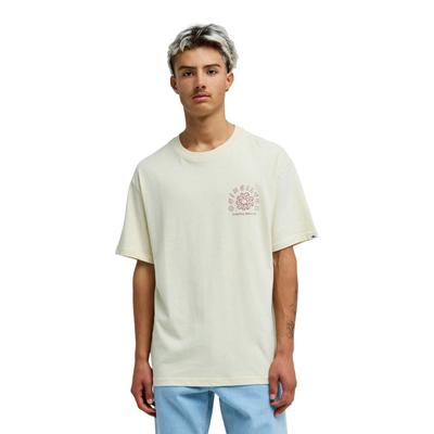 T-Shirt QUIKSILVER "Curve Palm", Herren, Gr. M, beige (bone weiß), Obermaterial: 80% Baumwolle, 20% Hanf., Shirts T-Shirt