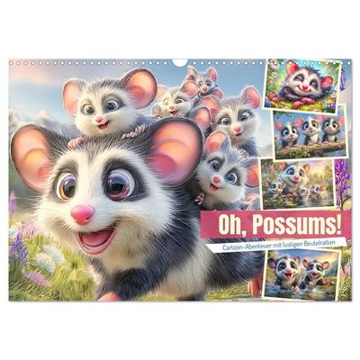 Oh, Possums! Cartoon-Abenteuer mit lustigen Beutelratten (Wandkalender 2026 DIN A3 quer), CALVENDO Monatskalender