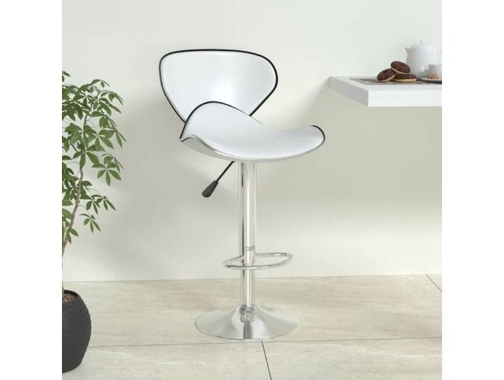 Tabouret de Bar Siège de Pub Chaise Pivotante de Bar Tabouret de Comptoir Siège de Bistrot Hauteur Réglable Blanc 335129