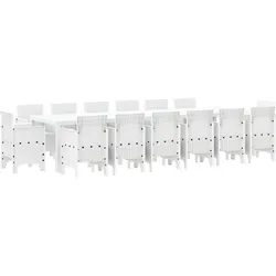 vidaXL Garten Essgruppe 15 pcs Weiß Polt Rattan