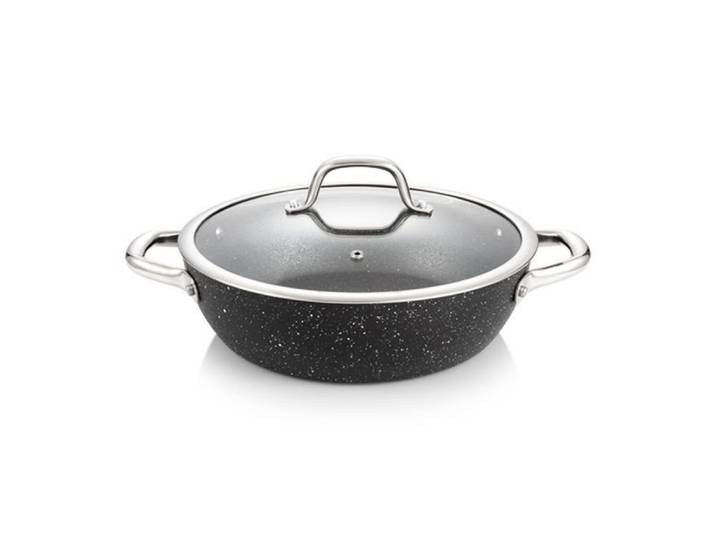 Tescoma Bratpfanne Tiefe Bratpfanne PRESIDENT Stone mit Deckel ø 26 cm