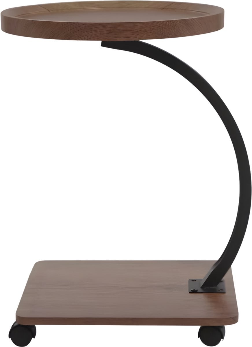 Happiq Bijzettafel C-vormig voor Woonkamer en Home Office met Metaal en Hout
