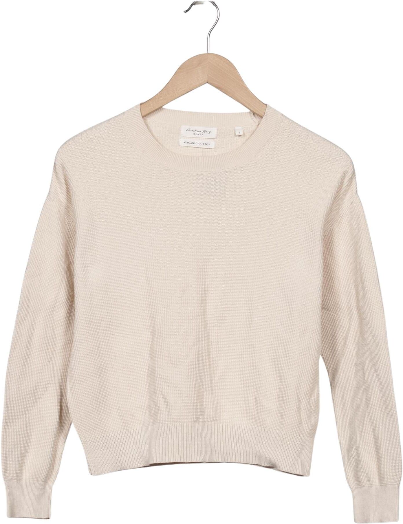 Christian Berg Damen Pullover, Cremeweiß, Gr. S, Baumwolle - Second Hand