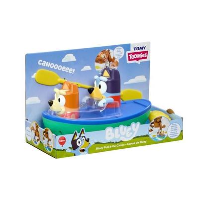 Bluey Kanu. Schau Bluey und Bingo zu, wie Sie über das Wasser Paddeln.