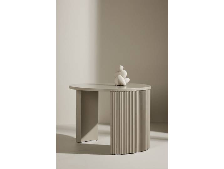 Couchtisch VENTURE HOME, beige (beige, beige, beige), B:60cm H:45cm T:60cm, Tische, Couchtisch, Sofatisch, MDF, rund, abgerundet, kompakt, dezent, klassisch