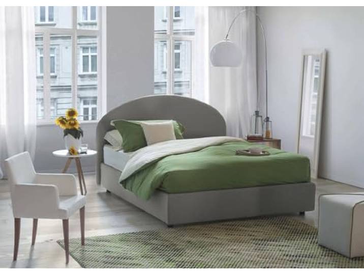 Talamo Italia - Doppelbett Giulia, Bettkasten mit Stoffbezug, 100 % Made in Italy, Öffnung vorne, geeignet für Matratzen 160 x 200 cm, Grau