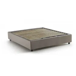 Attilino - Französisches Bett, Taupe Grau, Abziehbar Made in Italy