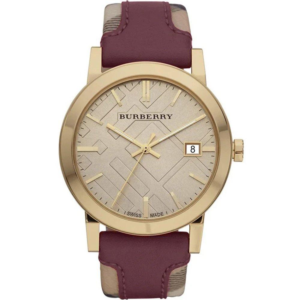 Burberry BU9017 Dameshorloge The City Check Gouden kast dameshorloge