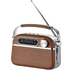 Halterrego Radio vintage Aspect bois, AM/FM/SW lecteur USB/ Carte Micro SD prise (AM, FM), Radio, Braun