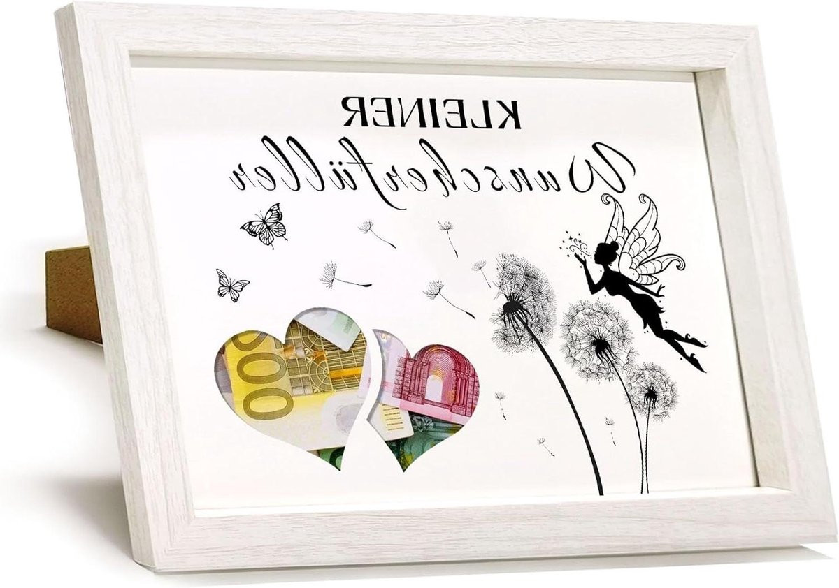 Geldgeschenk Fotolijst met Paardenbloem Design - Natuurlijk - 23 x 17 cm