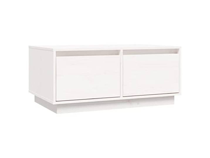 vidaXL Couchtisch Beistelltisch Wohnzimmertisch Sofatisch Teetisch Kaffeetisch Holztisch Tisch Wohnzimmer Weiß 80x50x35cm Massivholz Kiefer