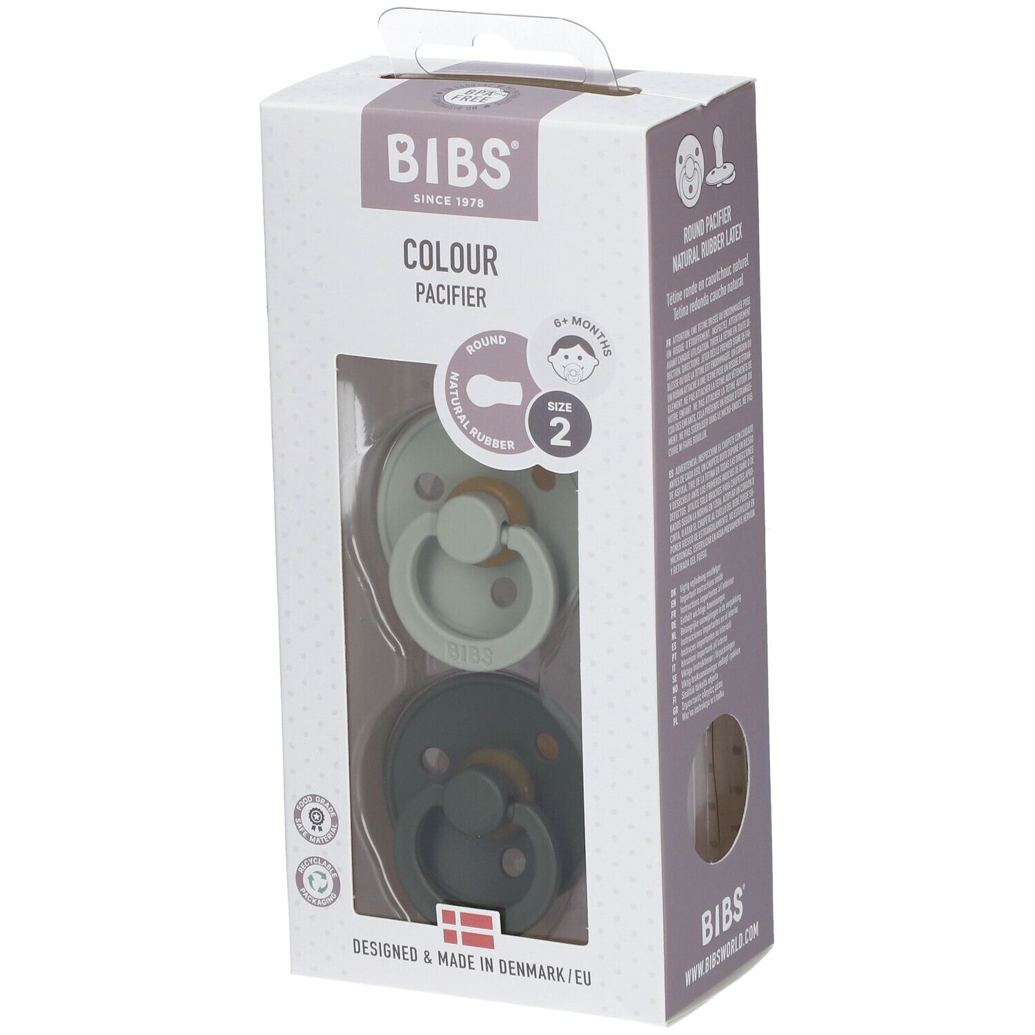 Bibs Fopspeen Latex Sage - Hunter Green 6-18 Maanden 2 St Sauger