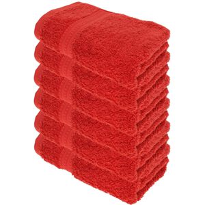Julie-Julsen Handtuch Bio, bordeaux, 50 x 100 cm, Handtuch mit Bordüre, 100% Bio-Baumwolle, 550 g/m², 6 Stück