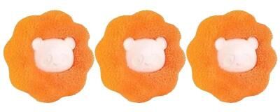 Useful Little Things Reusable Pet Hair Remover Laundry Balls For Washing Machines 3pcs Orange
