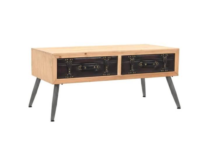 Table basse vintage - - P60 - Bois massif - Rectangulaire