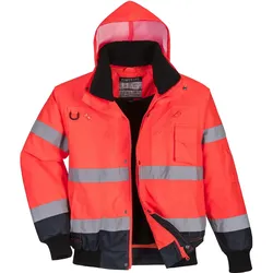 Warnschutz Pilotenjacke "C465" Kontrast - XXL - rot/marine