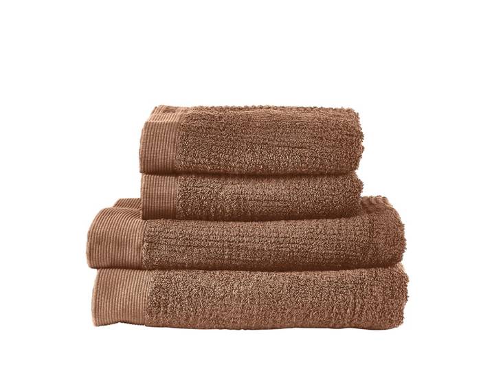 Ensemble de 4 serviettes en coton ocre brun