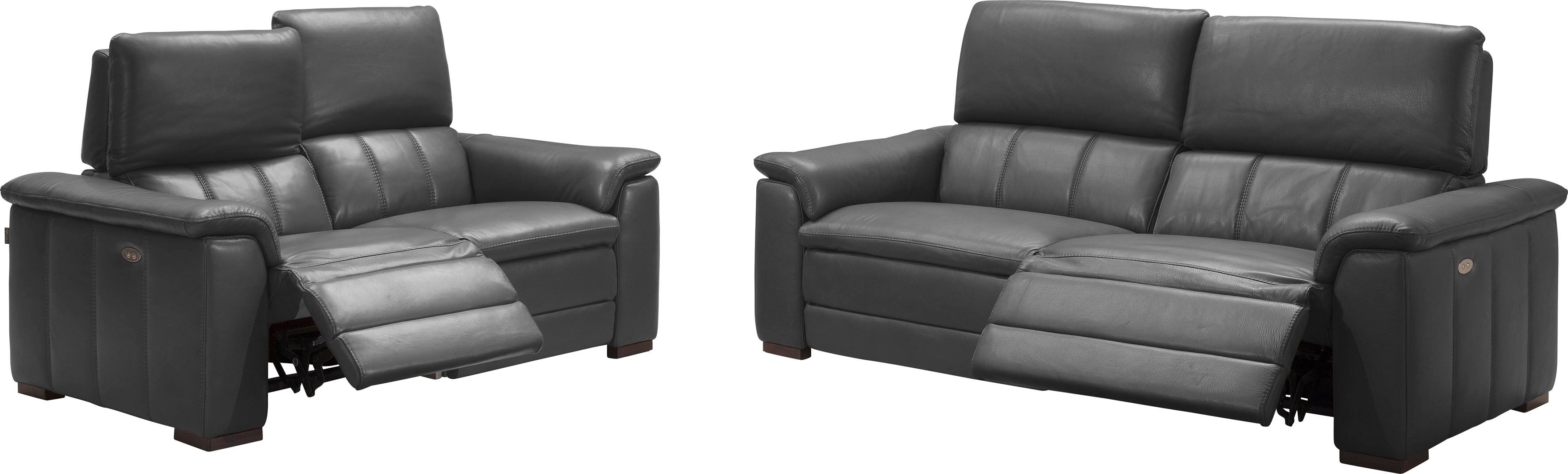 Polstergarnitur EGOITALIANO "Capucine, bequem, zeitlos elegant, hochwertiges Set", schwarz, B:200cm H:99cm T:97cm, Sitzmöbel-Sets, bestehend aus einem 2-Sitzer und einem 2,5-Sitzer