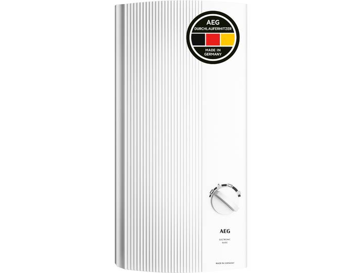 Komfort-Durchlauferhitzer AEG HAUSTECHNIK DDLE Basis , weiß, B:22,6cm H:48,5cm T:9,3cm, Durchlauferhitzer, Komfort-Durchlauferhitzer, 18 kW, stufenlose Temperaturwahl durch 4 Anwendungssymbole