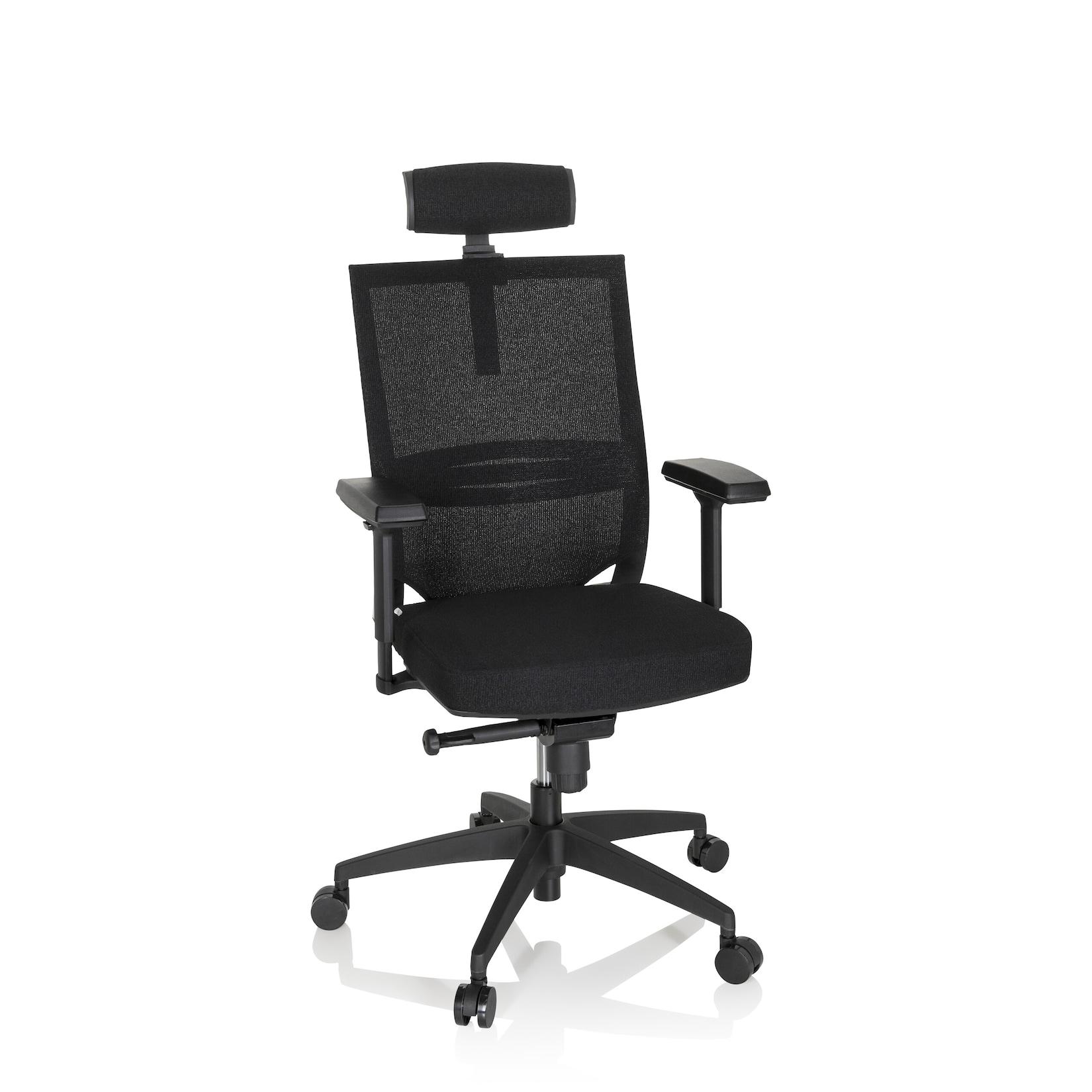 hjh OFFICE Profi Bürostuhl PORTO MAX HIGH I Stoff / Netzstoff mit Armlehnen (höhenverstellbar)