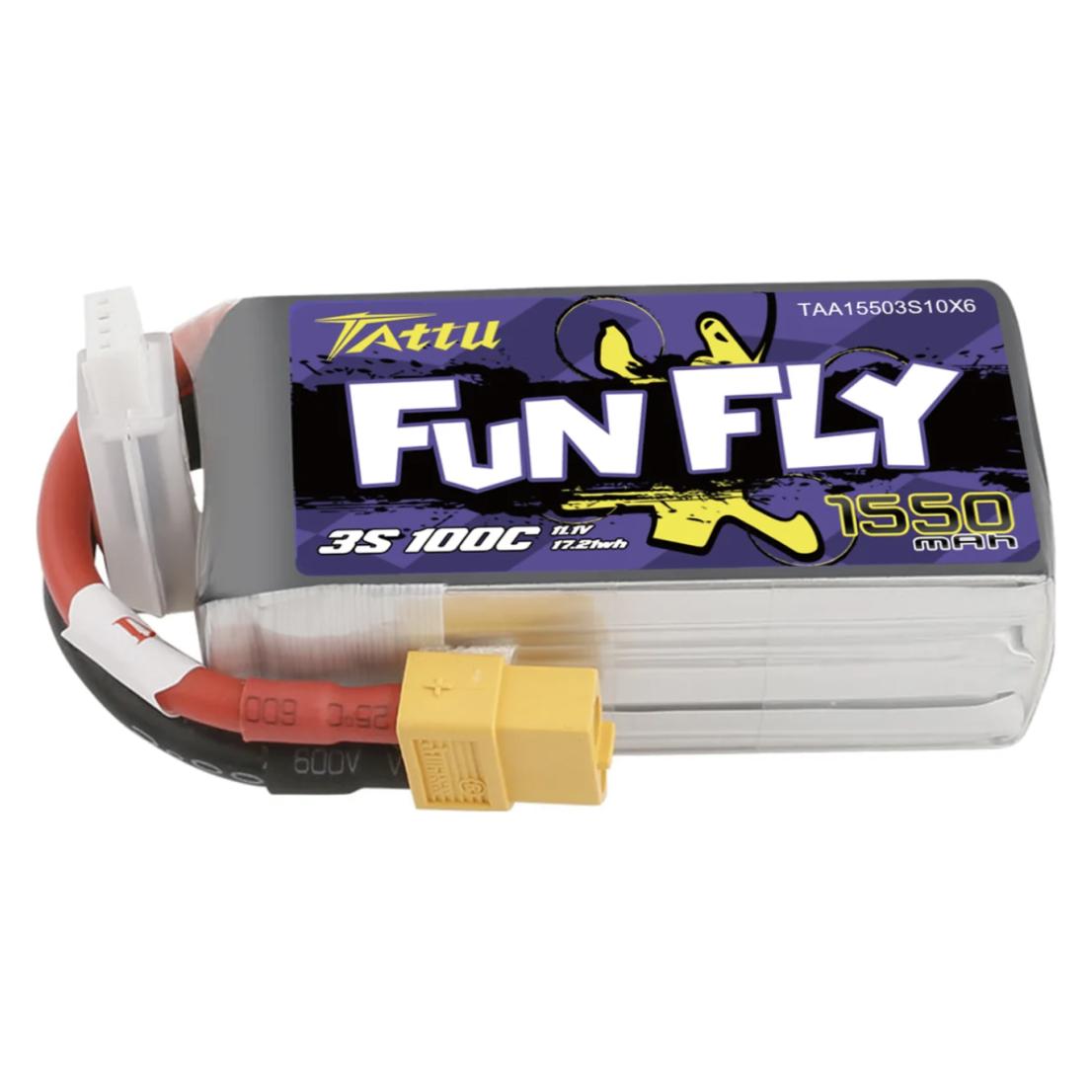 Tattu Akumulator Funfly 1550mAh 11,1V 100C 3S1P (1550 mAh, 11.10 V) (TAA15503S10X6)