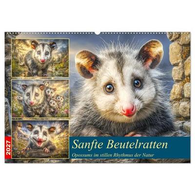Sanfte Beutelratten. Opossums im stillen Rhythmus der Natur (Wandkalender 2027 DIN A2 quer), CALVENDO Monatskalender