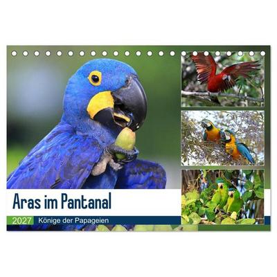 Aras im Pantanal (Tischkalender 2027 DIN A5 quer), CALVENDO Monatskalender
