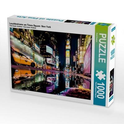 CALVENDO Puzzle Leuchtreklame am Times Square New York | 1000 Teile Lege-Größe 64x48cm Foto-Puzzle für glückliche Stunden