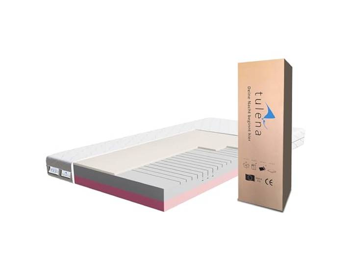 TULENA NOX Matratze 180x190 Komfortschaum hart H4 + H5 Comfort 16 cm Probeschlafen inkl. Wendematratze Antibakterieller Bezug mit Reißverschluss
