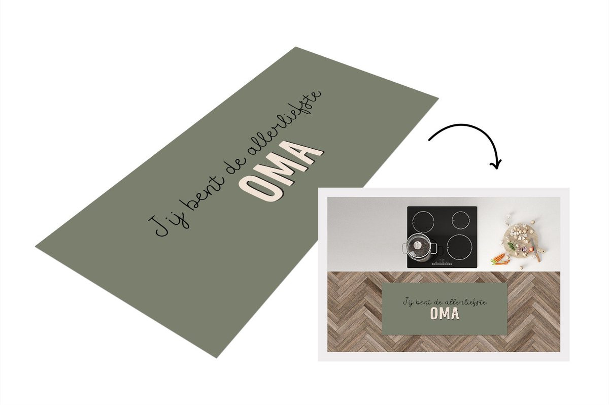 Keukenloper Vinyl Mama Jij bent de allerliefste oma - 120 x 50 cm