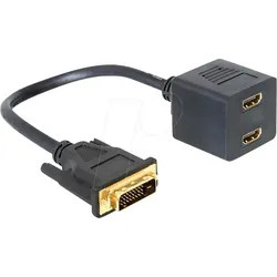 DELOCK 65069 - DVI Adapter, DVI 24+1 Stecker auf 2x HDMI Buchse