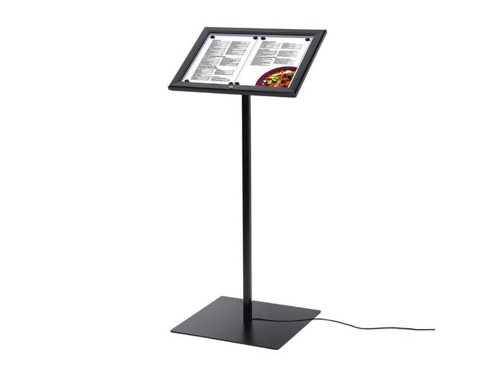 Showdown Displays Hängevitrine Speisekartenständer Außen LED - Aluminium - Schwarz (1-St)