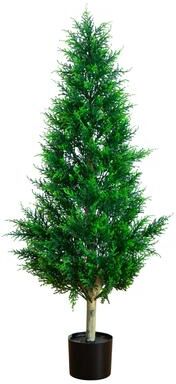 Nearly Natural 4-ft UV Resistant Artificial Cypress Tower Tree (Indoor/Outdoor) - Green