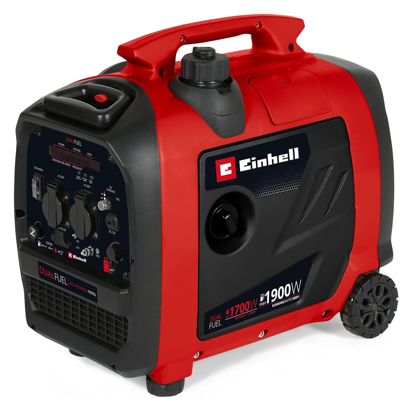 Einhell 4152630 - Stromerzeuger TE-IG 1900 DF, Gas/Benzin, 1900 W (1800 W) (4152630)