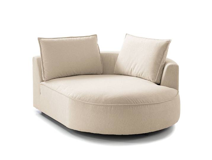 Modulottomane Beige/Beige Webstoff Saia 126 x 154cm Ausrichtung rechts Modern