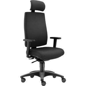 SITWELL-STEIFENSAND Bürostuhl Cebra Original L, schwarz, Stoff, mit Kopfstütze, bis 135 kg