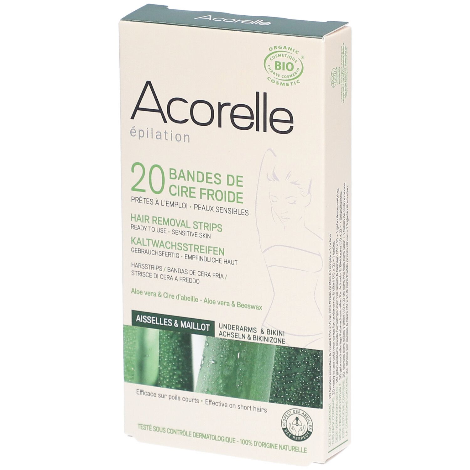 Acorelle BD Cire Froid Mail BIO 20 1 St Streifen