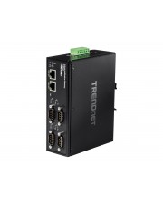 TRENDnet Gateway industriell 4 Anschlüsse 100Mb LAN RS-232 RS-485 Modbus RS-442 Gleichstrom Wand / DIN-Schienen montierbar (TI-M42)