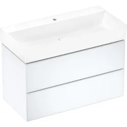 hansgrohe Xevolos E Waschtisch, ohne Überlauf, 1000x480mm, SmartClean, ungeschliffen, mit Ablaufgarnitur, 61100450, Ausführung: 1 Hahnloch