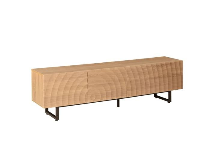 Meuble tv en panneau de particules naturel 180x38x51,5 cm