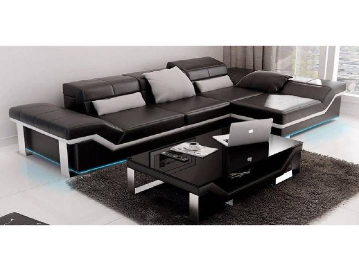 Xlmoebel Ecksofa Ledersofa mit USB-Anschluss im modernen Design K5007F, Ecksofa, Hergestellt in Europa
