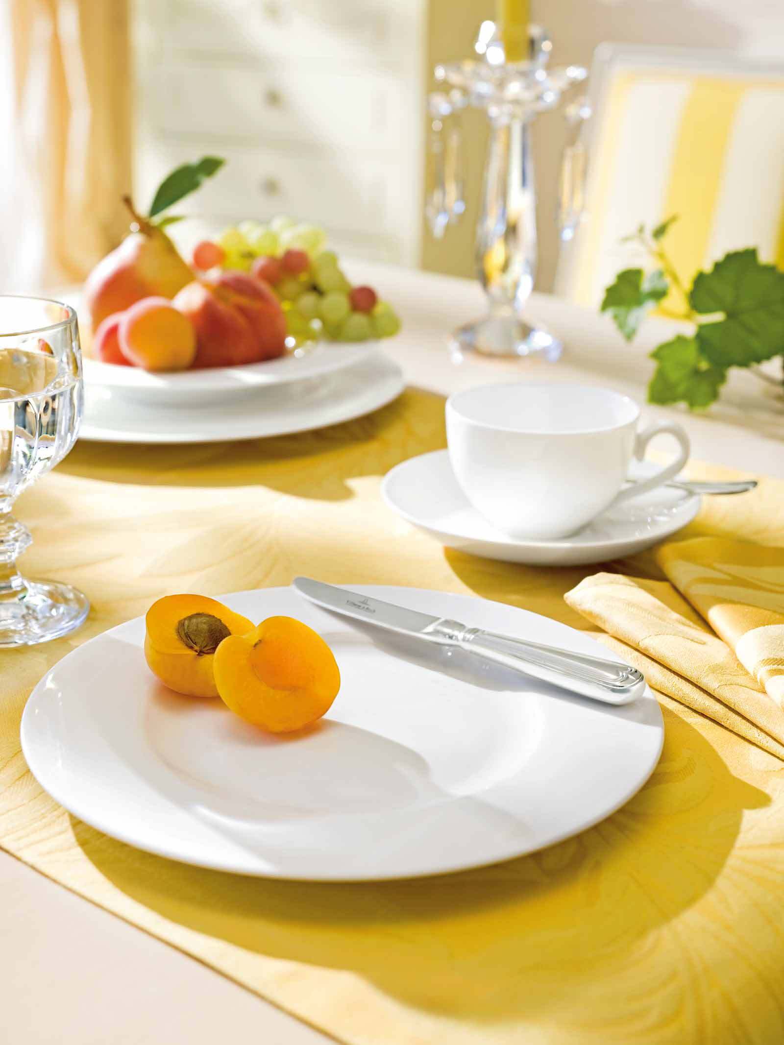 Geschirr-Set VILLEROY & BOCH "Tee-Set Royal weiß", weiß, 7, Porzellan, Geschirr-Sets, Geschirr-Set, Spülmaschinengeeignet, Mikrowellengeeignet