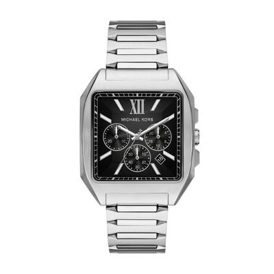 Chronograph MICHAEL KORS "Hayes", silber (edelstahlfarben), Armbanduhren, Herren, Chronograph, Quarzuhr, Armbanduhr, Edelstahlarmband, analog, Tag, Stoppfunktion