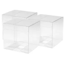 Espírito rebelde 20 Transparente Acetatboxen 100x100x120 mm | Bonbonnière aus Kunststoff: Hochzeitsmandeln, Macarons, Kuchen | Souvenirs und Geschenke