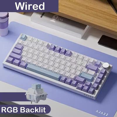 Compact Mechanical Keyboard Tri Mode Connectivity & Hot Swappable Switches purple Rgb