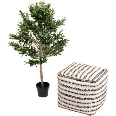 Künstliche Zimmerpflanze KARE DESIGN "Deko-Pflanze Olive Tree 120cm", grün, B:50cm H:120cm L:50cm, Kunststoff, Kunstpflanzen, Künstliche Zimmerpflanze, aus langlebigen, pflegeleichten Materialien